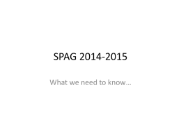 SPAG 2014-2015 - Burton on the Wolds Primary School