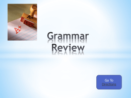 Grammar Review - Miss Barkers Second Grade Class