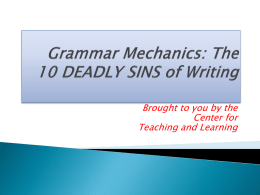 Grammar Mechanics: The 10 DEADLY SINS of Writing