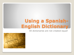 Using a Spanish-English Dictionary