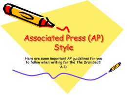 Associated Press Style 1 KEY - Copley