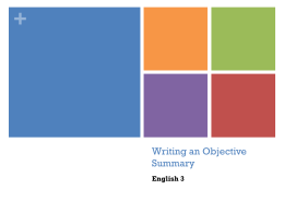 Writing an Objective Summary - Rocket English