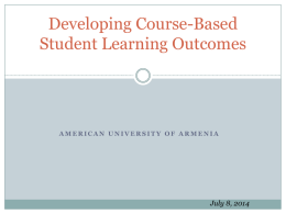 program student learning outcomes