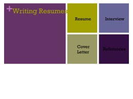 + Why write a resume?