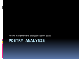 Poetry Analysis - panthercountry.org