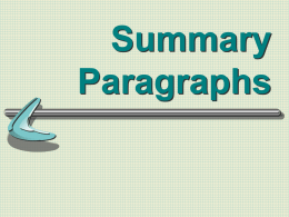 Summary Paragraphs - Northside Middle School