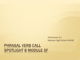 Phrasal verb CALL Spotlight 8 Module 5F