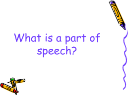 Example Slides – Parts of Speach