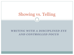 Showing vs Telling Writing Amlit 2014
