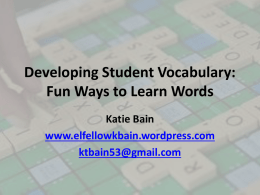 PP Presentation- Vocabulary Workshop