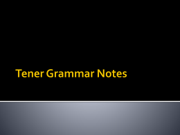 Tener Grammar Notes