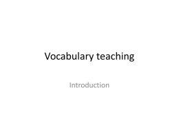 Vocabulary teaching