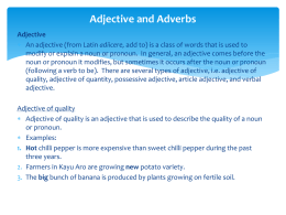 Adjective and Adverbs