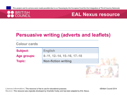 Colour cards - EAL Nexus