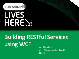 Building RESTful Services using WCF