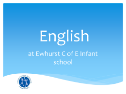 English - Ewhurst Cofe Aided Infant School