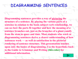 Diagramming Sentences: An Intro