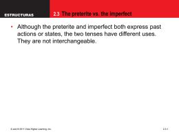2.3 The preterite vs. the imperfect