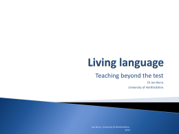Living language - Advanced Learning Alliance