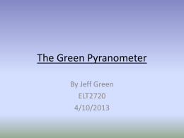 The Green Pyranometer Presentation