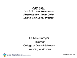 Lecture 12 - The University of Arizona College of Optical Sciences