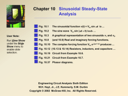 Chapter Ten Sinusoidal Steady
