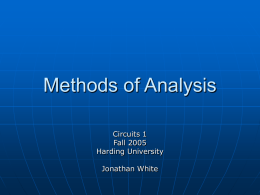Lecture 4: Methods of Analysis