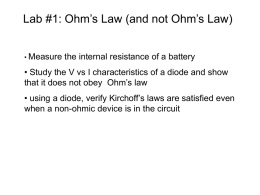 Lab #1: Ohm’s Law (and not Ohm’s Law)