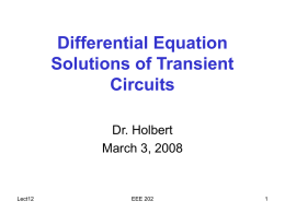 Differential Equation Solutions of Transient Circuits