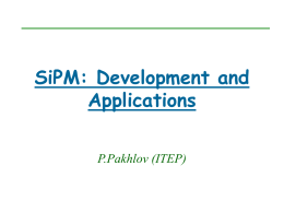 SiPM: Development and Application
