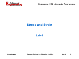 Stress and Strain Lab - Monte Vista School District