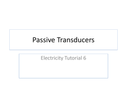 Passive Transducers - Antonine Education