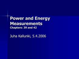 Power and Energy measurements