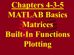 Chapter 2 MATLAB Basics