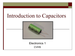 Introduction to Capacitors - Conestoga Valley Blog Site