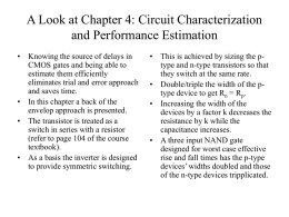 A Look at Chapter 4: Circuit Characterization and