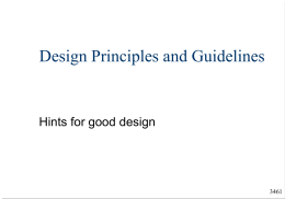 Design Principles and Guidelines