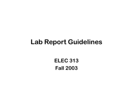 Lab Report Guidelines - Electrical and Computer Engineering
