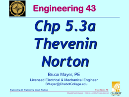 Engineering 43 Chp 5.3a Thevenin Norton