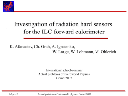 Investigation of radiation hard sensors for the ILC forward calorimeter