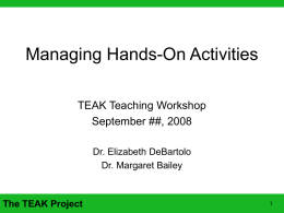 Managing Hands-On Activities