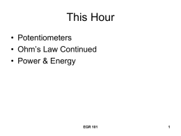 Ohm`s Law and Power
