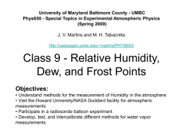 Class 8 - Relative Humidity, Dew, and Frost Points