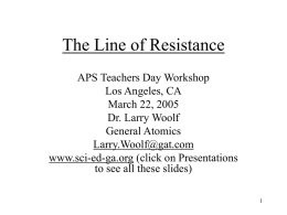 "The Line of Resistance" PowerPoint Presentation to the March