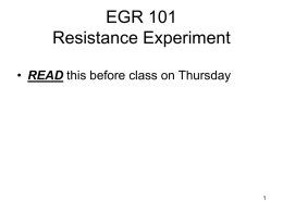 Resistance Experiment