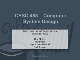 CPSC 483 – Computer System Design