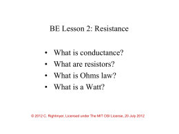 Lesson 2 Resistance