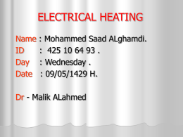 electrical heating - Home - KSU Faculty Member websites