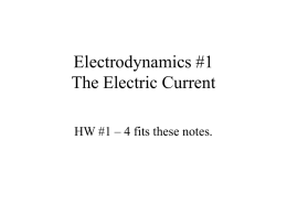 I. Electric Current