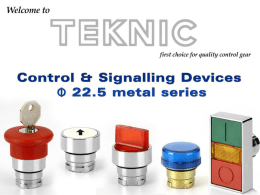 Salient characteristics / Approvals Non-illuminated Switches